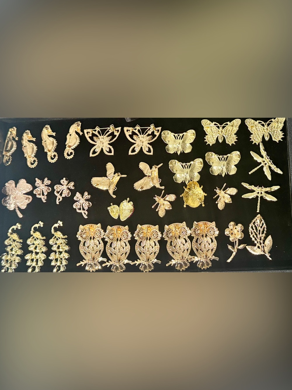 65 Colorful Animal Insect Dragonfly Butterflies, Owls, Flowers Brooch Lot - Picture 3 of 9